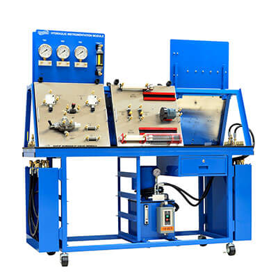 Basic Hydraulics Learning System – Double Sided A-Frame Bench with Two Hydraulic Manifolds Image